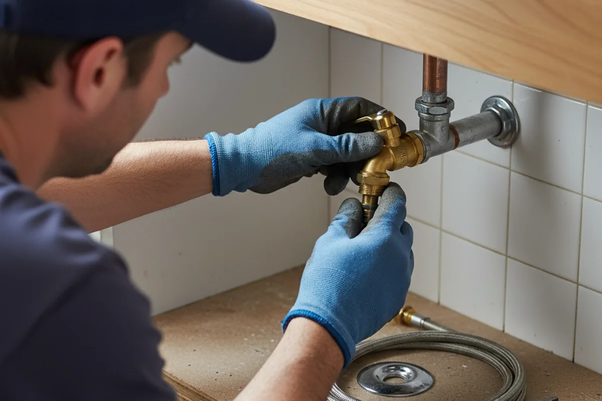 Shutoff valve and fitting work during Emergency Plumbing in Purcell
